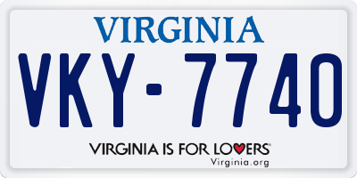 VA license plate VKY7740