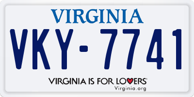 VA license plate VKY7741