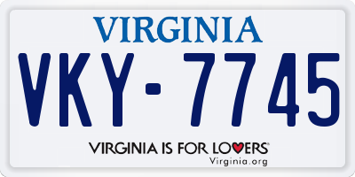 VA license plate VKY7745