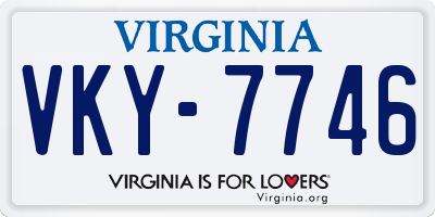 VA license plate VKY7746