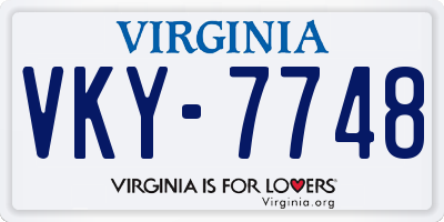 VA license plate VKY7748
