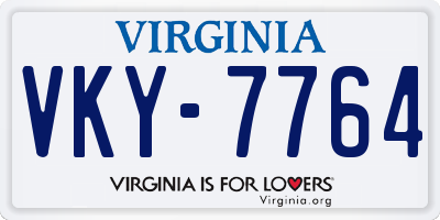 VA license plate VKY7764