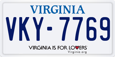 VA license plate VKY7769
