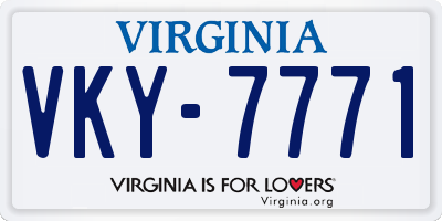 VA license plate VKY7771