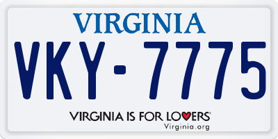 VA license plate VKY7775