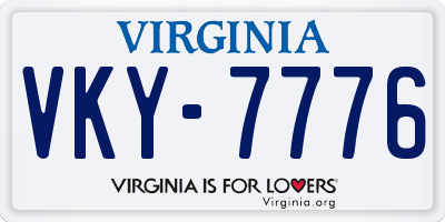 VA license plate VKY7776