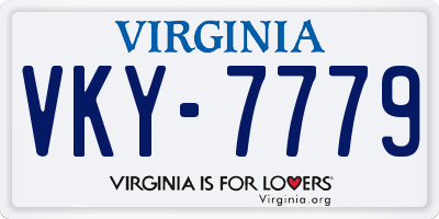 VA license plate VKY7779