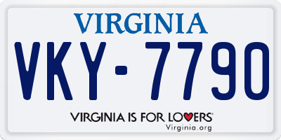 VA license plate VKY7790