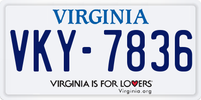VA license plate VKY7836