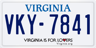 VA license plate VKY7841