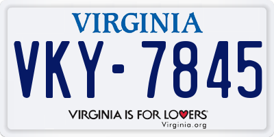 VA license plate VKY7845