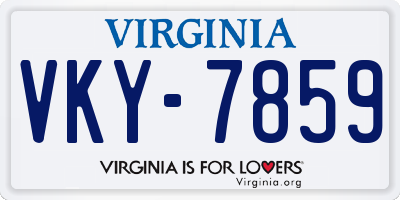 VA license plate VKY7859
