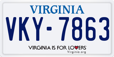 VA license plate VKY7863