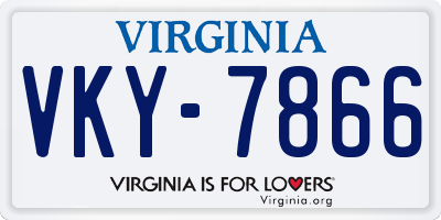 VA license plate VKY7866