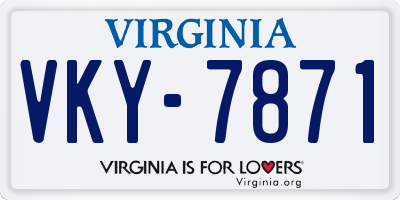 VA license plate VKY7871