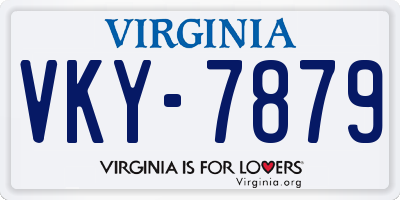 VA license plate VKY7879