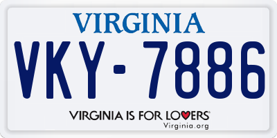 VA license plate VKY7886