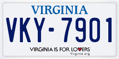 VA license plate VKY7901