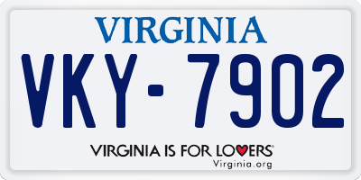 VA license plate VKY7902