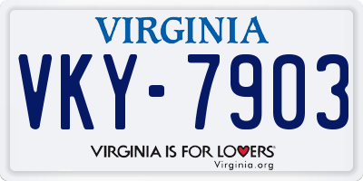 VA license plate VKY7903