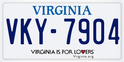 VA license plate VKY7904