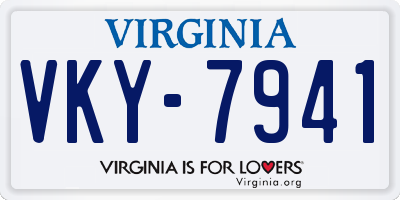 VA license plate VKY7941