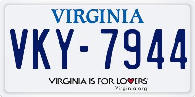 VA license plate VKY7944