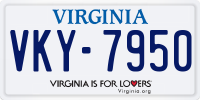VA license plate VKY7950