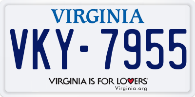 VA license plate VKY7955