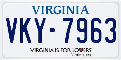 VA license plate VKY7963