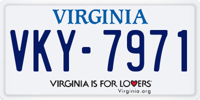 VA license plate VKY7971