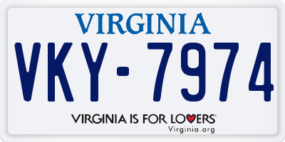 VA license plate VKY7974