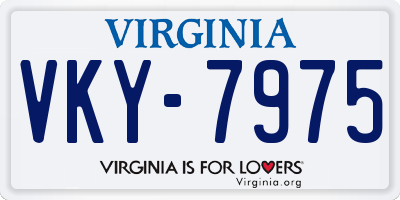 VA license plate VKY7975