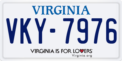 VA license plate VKY7976