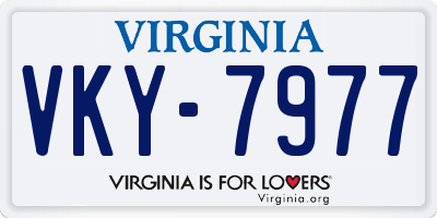 VA license plate VKY7977
