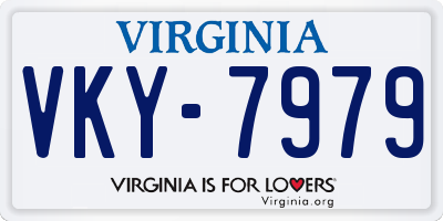 VA license plate VKY7979