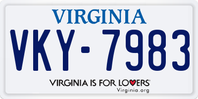 VA license plate VKY7983
