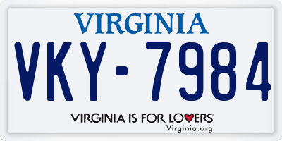 VA license plate VKY7984