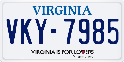 VA license plate VKY7985