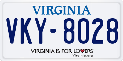 VA license plate VKY8028