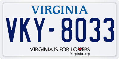 VA license plate VKY8033