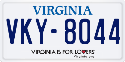 VA license plate VKY8044