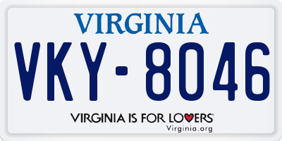 VA license plate VKY8046