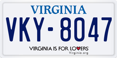 VA license plate VKY8047