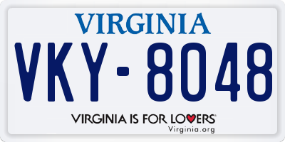 VA license plate VKY8048