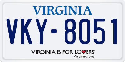 VA license plate VKY8051