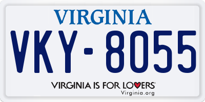 VA license plate VKY8055
