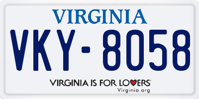 VA license plate VKY8058
