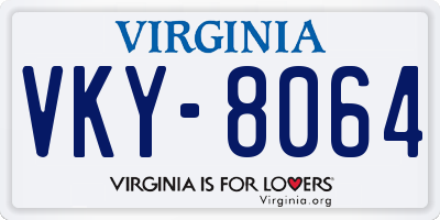 VA license plate VKY8064