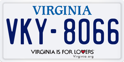 VA license plate VKY8066